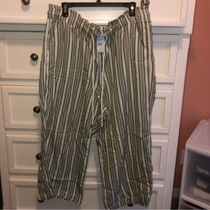 Loft NWT XXL Petite Emory Wide Leg Pants In Stripe
